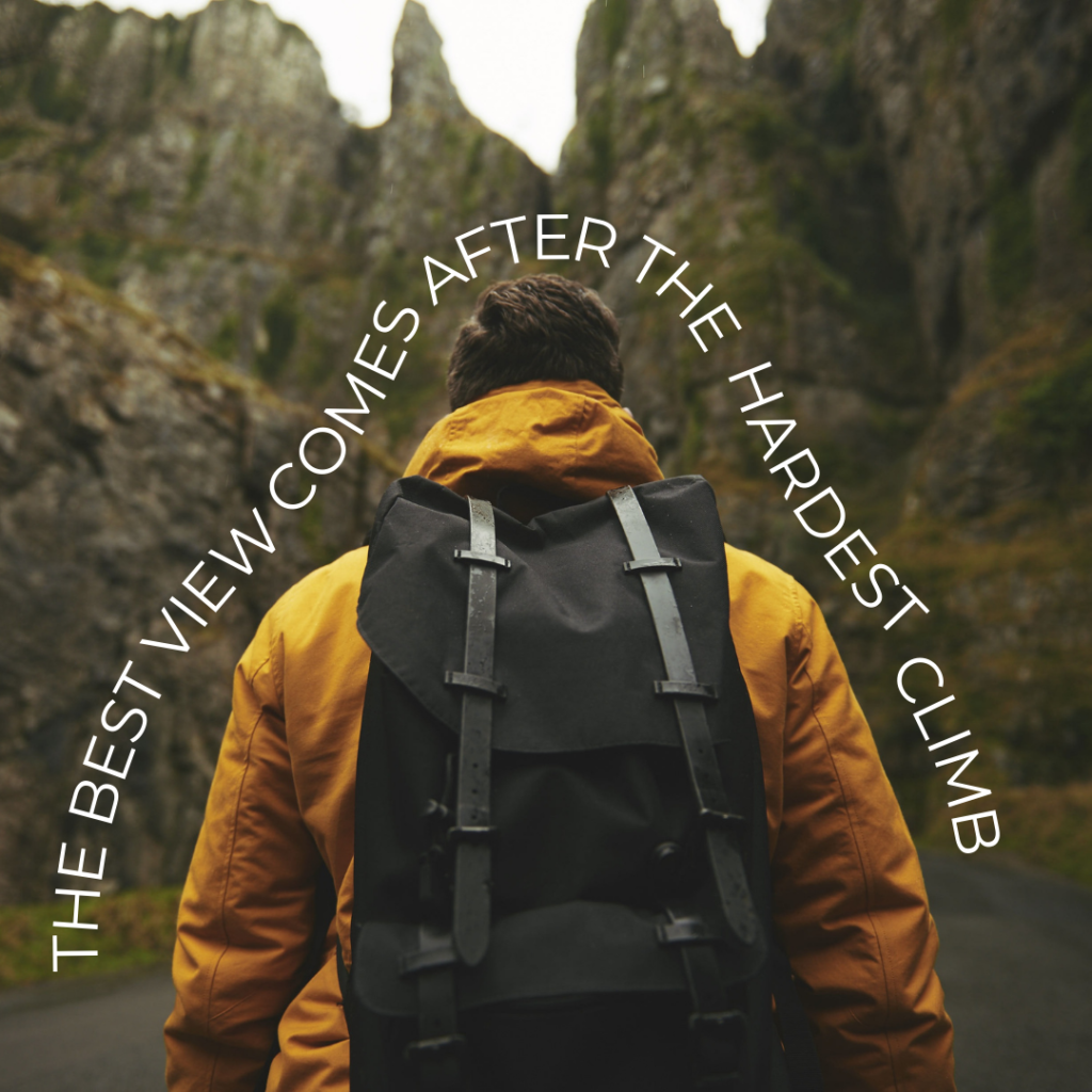 The Best Views Come After the Hardest Climb | Quote graphic