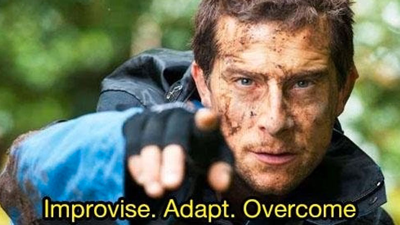 Improvise, Adapt, Overcome: Unleash Your Inner Marine | Bear Grylls meme