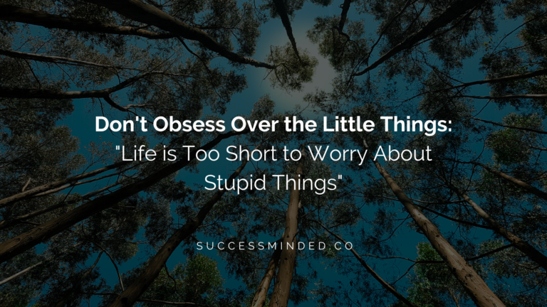 Don't Obsess Over the Little Things: "Life is Too Short to Worry About Stupid Things" | Article Featured Image