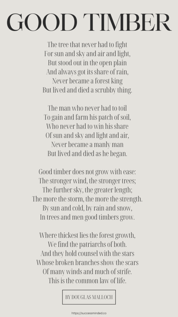 Good Timber Full Poem By Douglas Malloch | by successminded.co