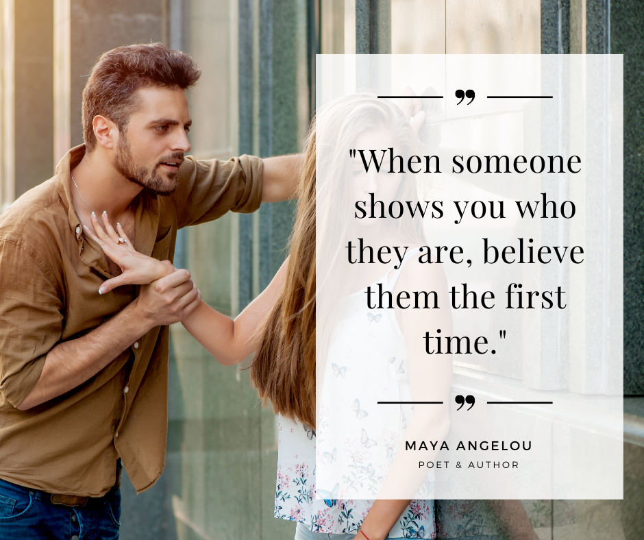 "When someone shows you who they are, believe them the first time." ~ Maya Angelou | Quote Graphic
