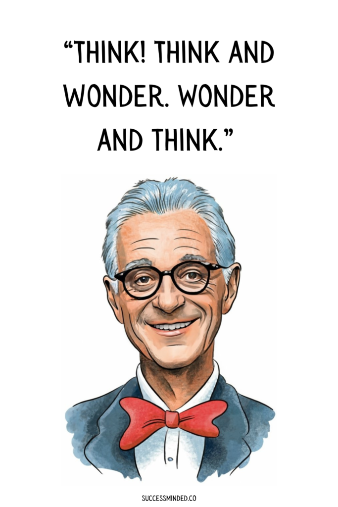 “Think! Think and wonder. Wonder and think.” ~ Dr Seuss | Quote Graphic