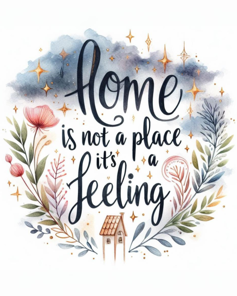 Home is not a place, it's a feeling | Hand-drawn design