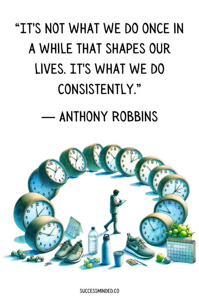 “It's not what we do once in a while that shapes our lives. It's what we do consistently.” ― Anthony Robbins | Quote Graphic