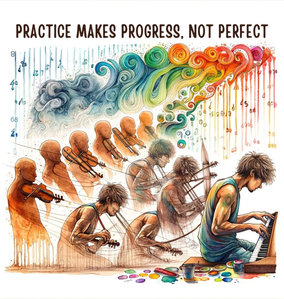 "Practice makes progress, not perfect." | Quote Graphic