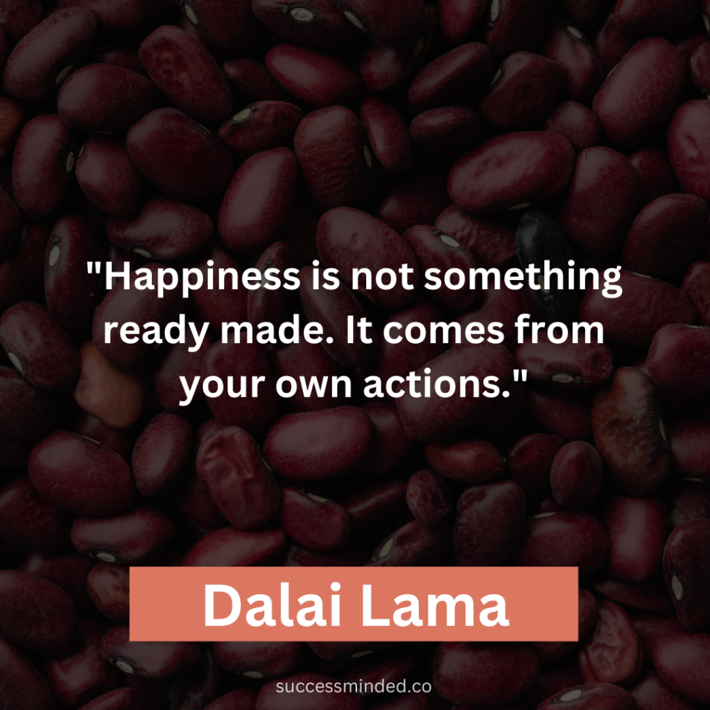 Dalai Lama: "Happiness is not something ready made. It comes from your own actions."