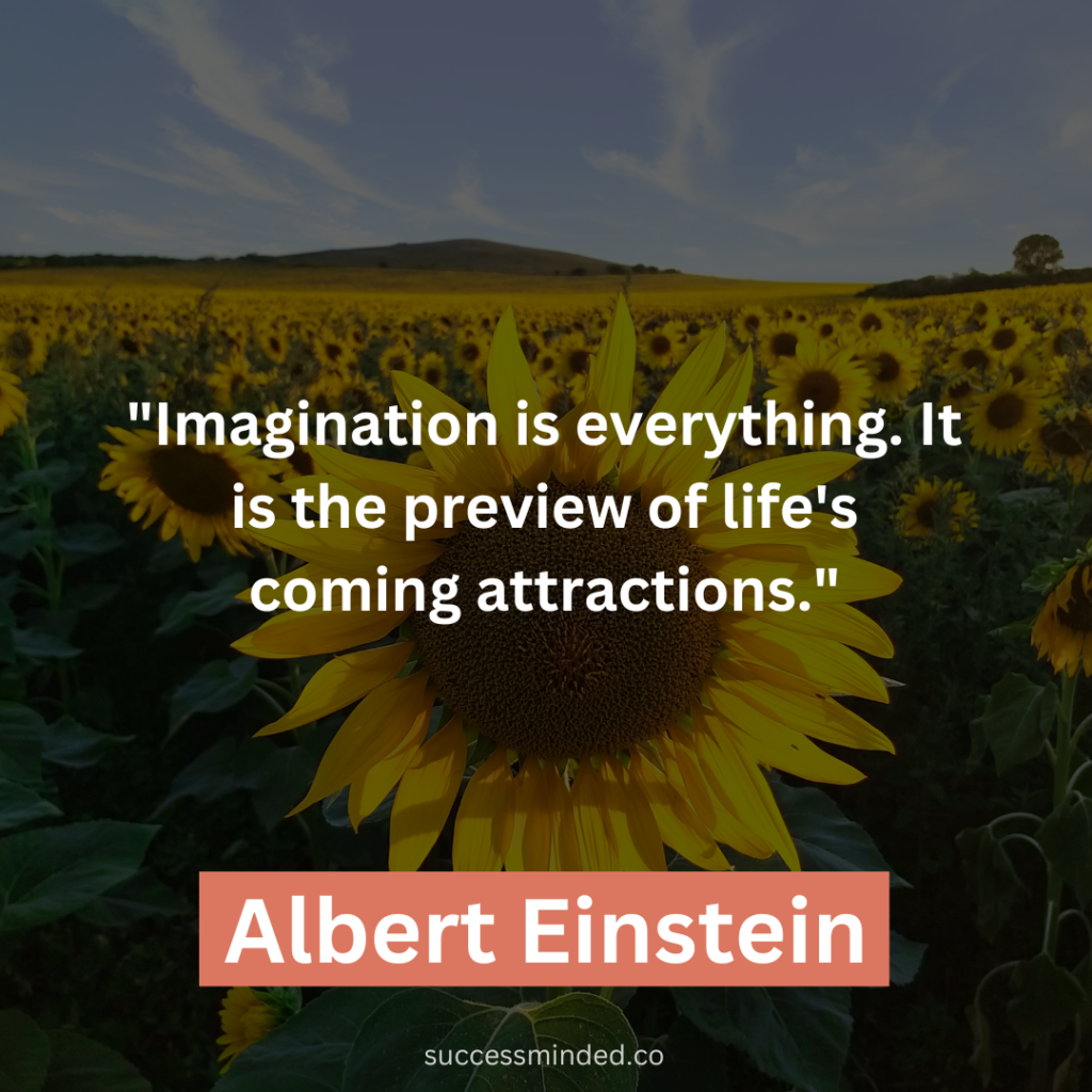 Albert Einstein: "Imagination is everything. It is the preview of life's coming attractions."