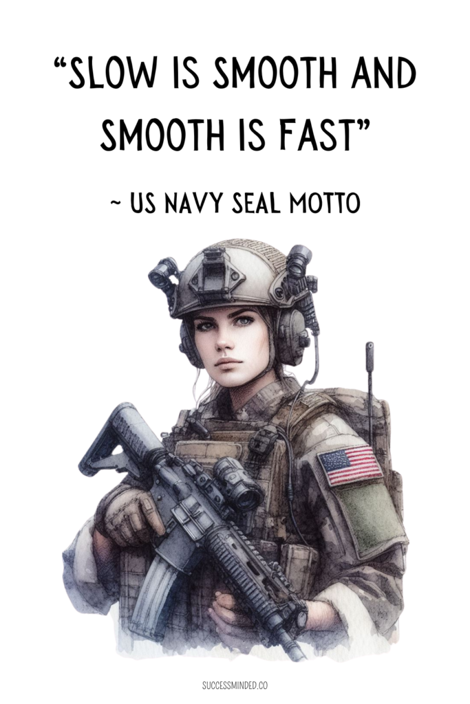 Slow is Smooth and Smooth is Fast | Quote Graphic | Female US Marine