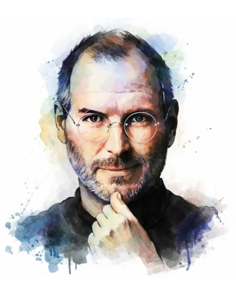 Steve Jobs Hand drawn watercolor portrait