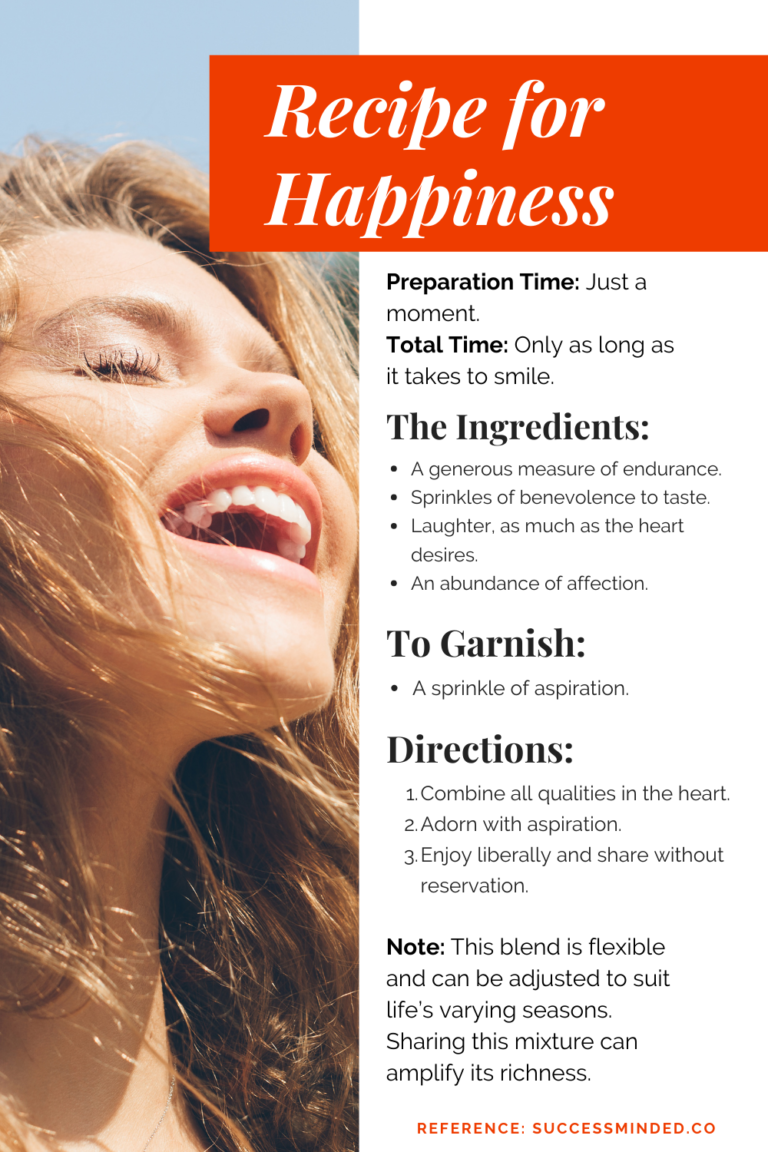 The Recipe For Happiness Success Minded