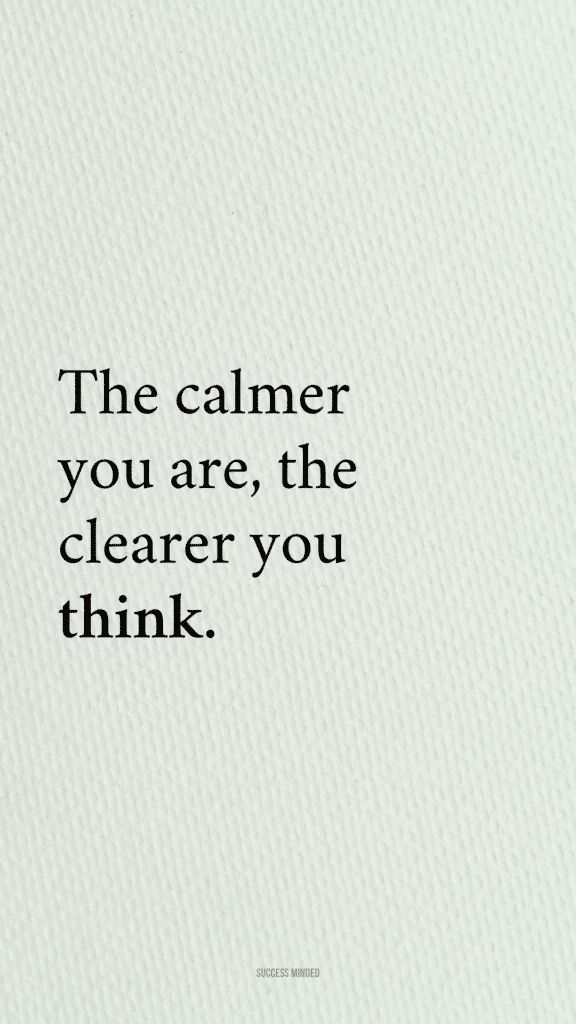 The Calmer You Are, The Clearer You Think | Success Minded