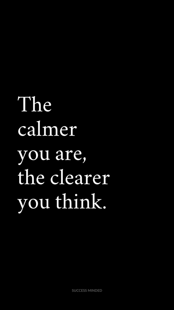 The Calmer You Are, The Clearer You Think | successminded.co