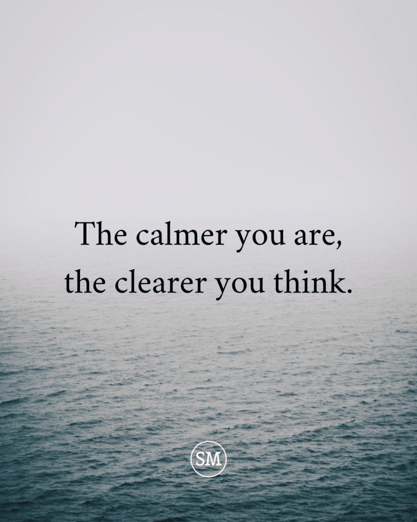 The Calmer You Are, The Clearer You Think | SM 